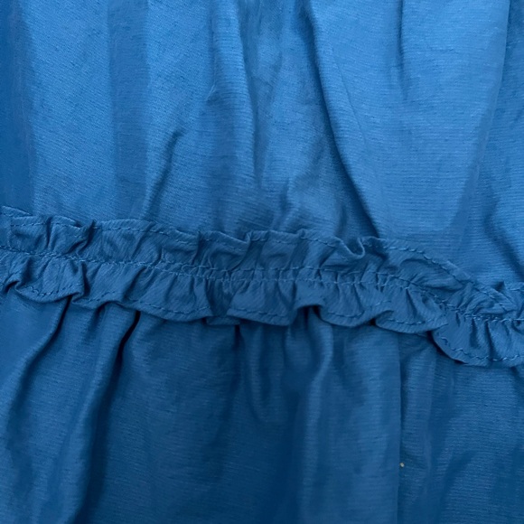 NWT Zara voluminous sleeve cobalt blue shirt. Gathered at waist with ruffle. - Picture 2 of 6